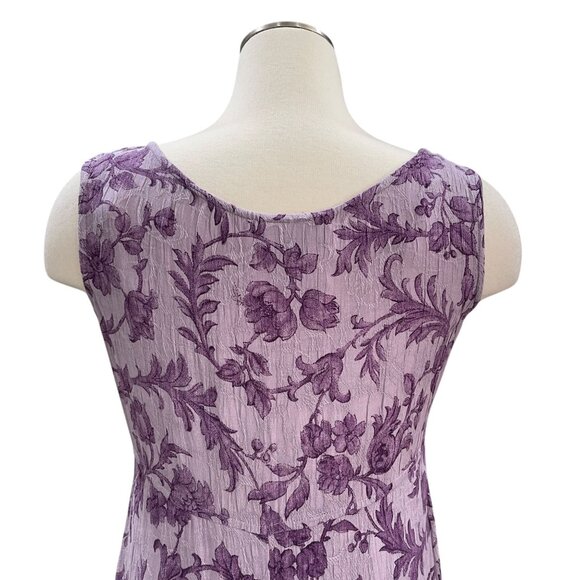 Karin Stevens Petites Purple Floral Maxi Dress Sleeveless Retro Cottagecore 10P - Picture 5 of 10